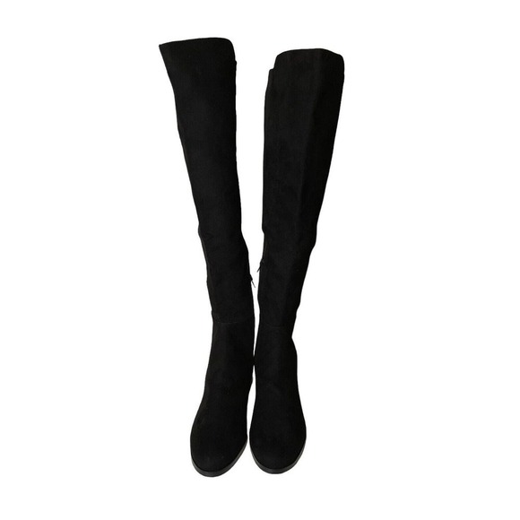 J.Crew NEW Over Knee Boots Microsuede Black Size 7 Stretchy Riding Equestrian - Picture 2 of 10